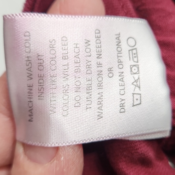 Mica Los Angeles Burgundy High Rise Wide Leg Pants - Picture 8 of 8